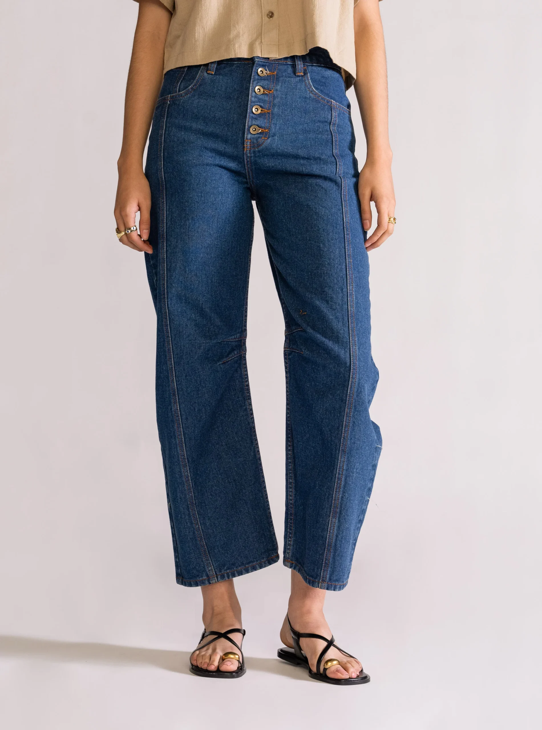 Moment Of Vanity Barrel Jeans, Azul Obscuro - Imagen 4