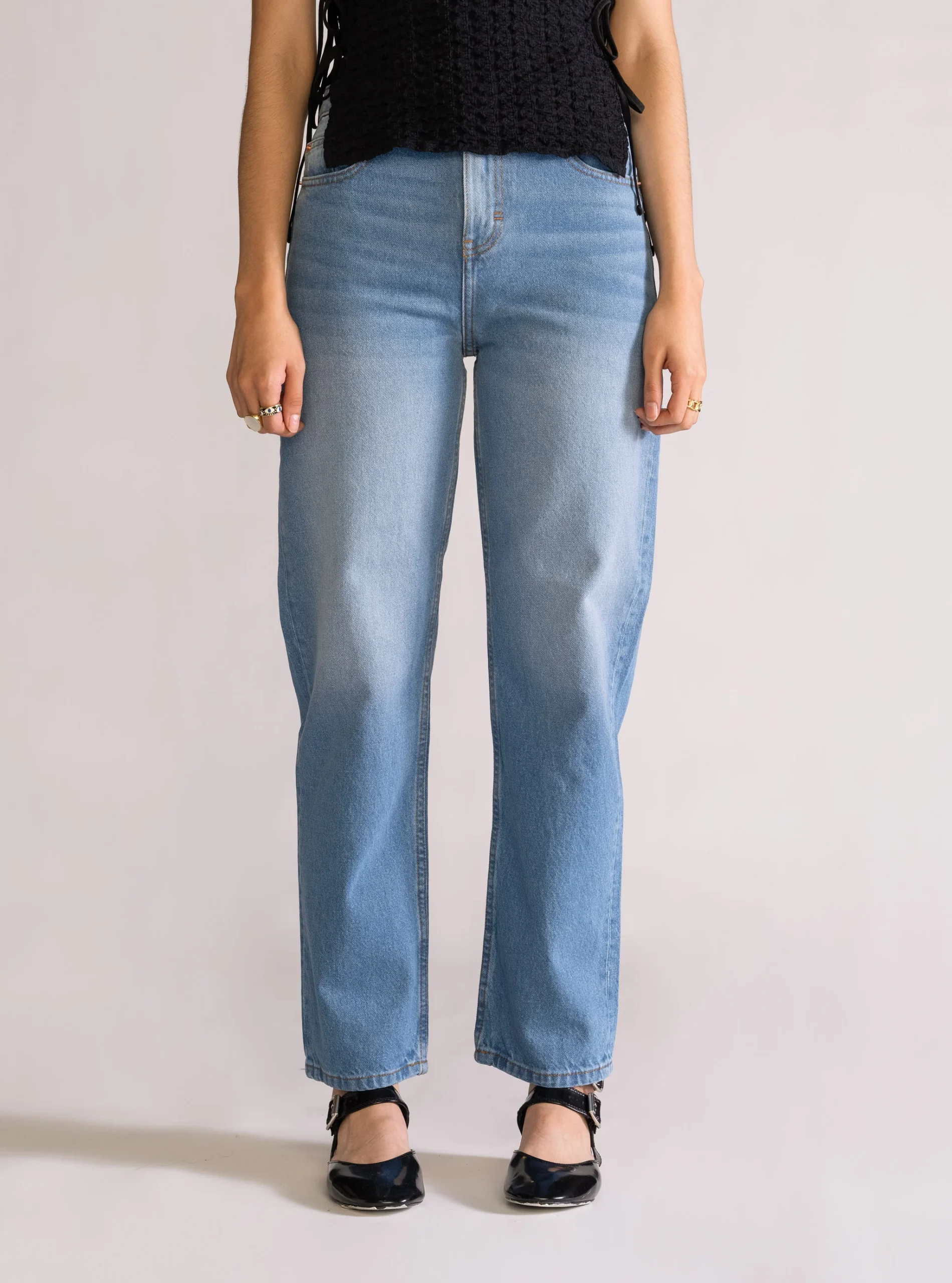 Perfect Saturday Baggy Jeans, Azul Claro