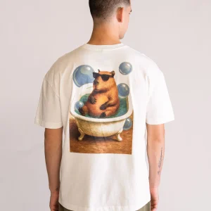 Capibara Swag Playera Drop, Blanco Hueso