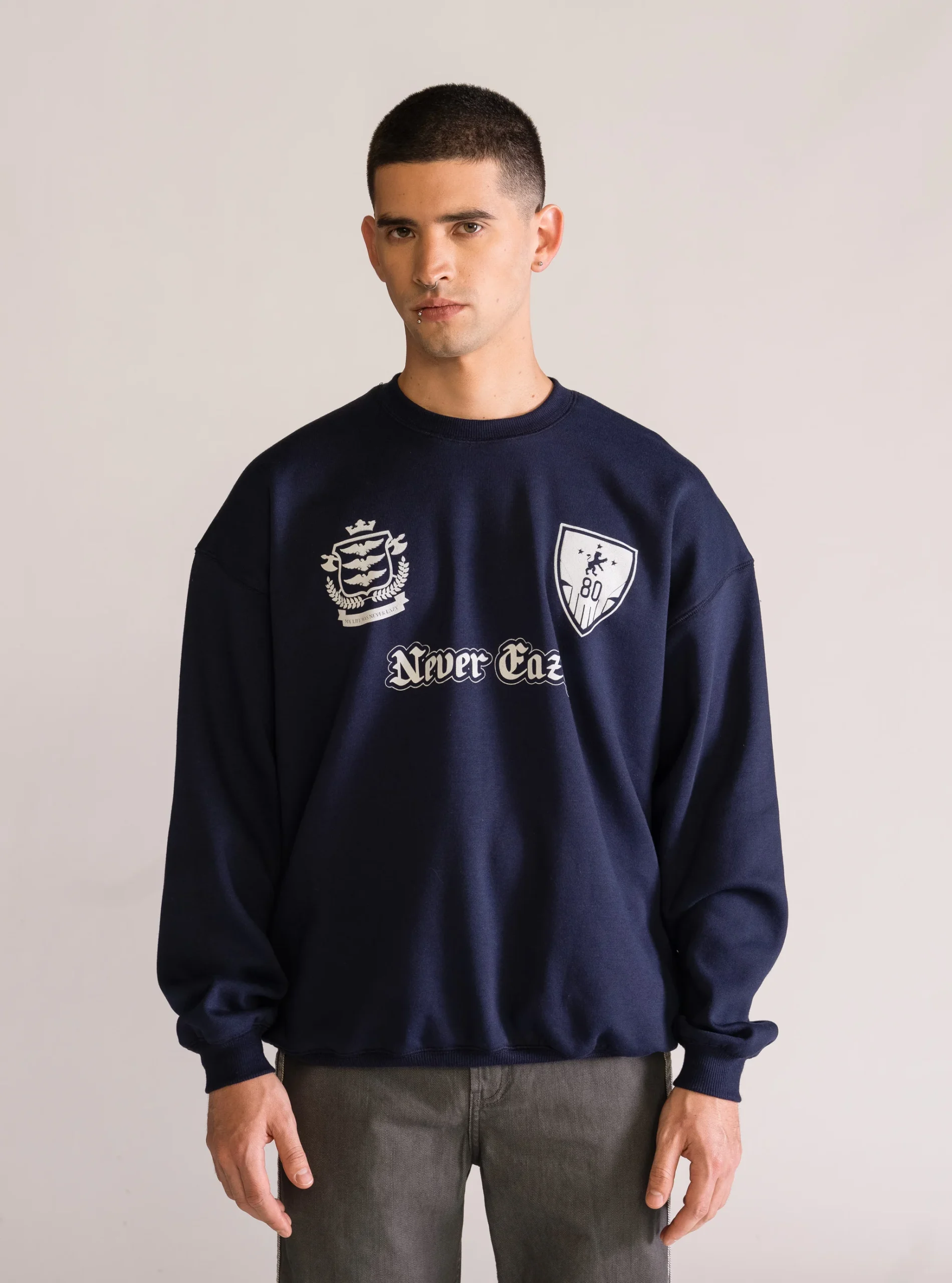 Never Cozy Crew Neck, Azul Marino