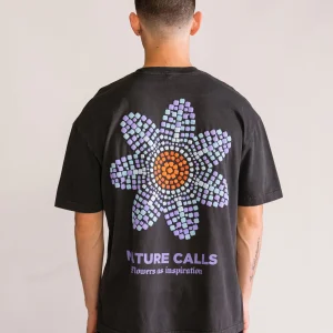 Flower Puff Playera, Gris Obscuro