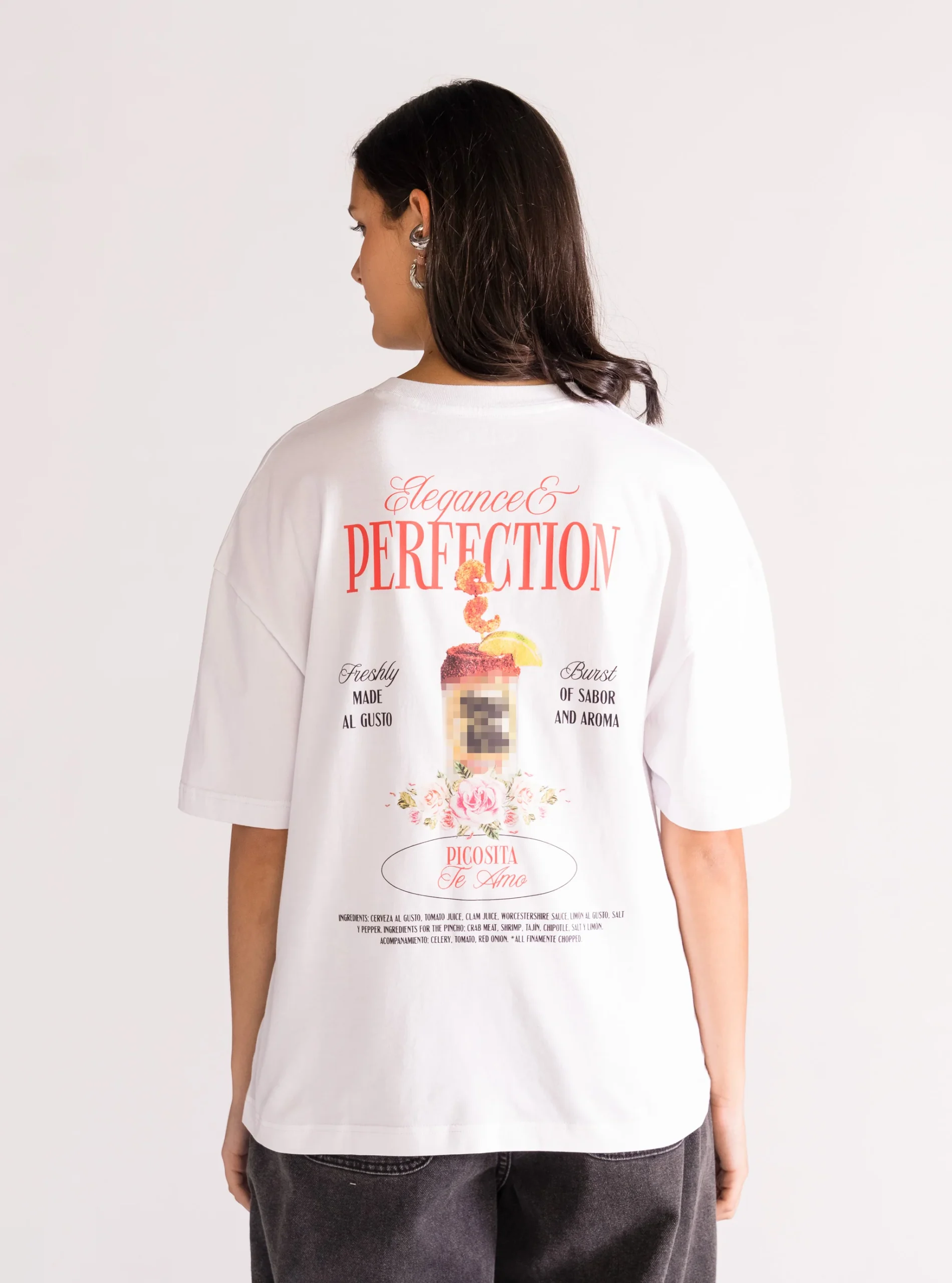 Perfection in a Pour Drop Crop T-Shirt, Blanco - Imagen 3