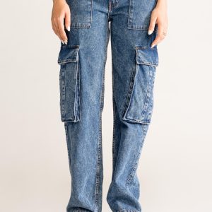 Don't Call Me Baby Cargo Jeans, Azul Claro