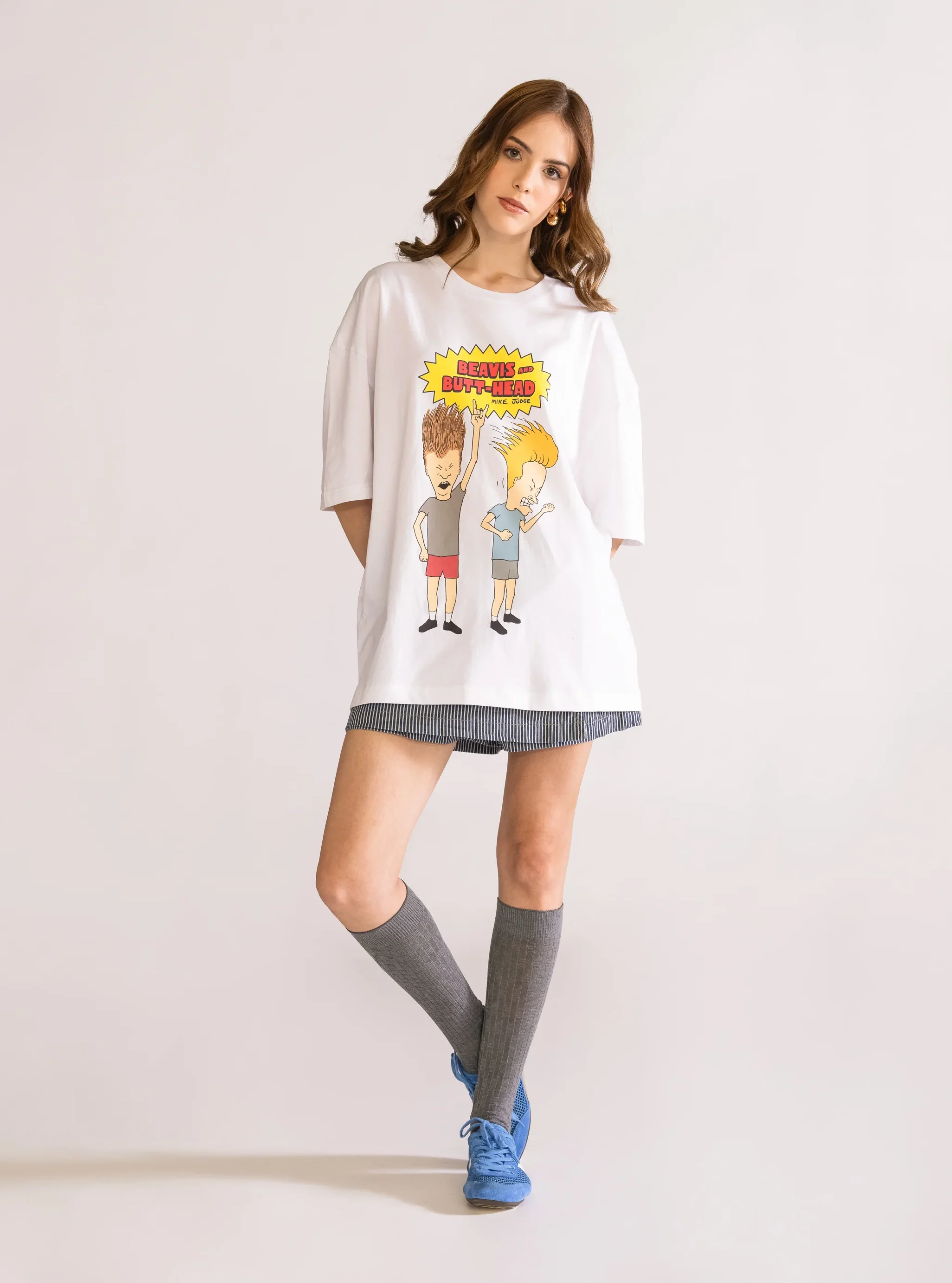 Beavis & Butt-head, Drop Shoulder Playera, Blanco - Imagen 5