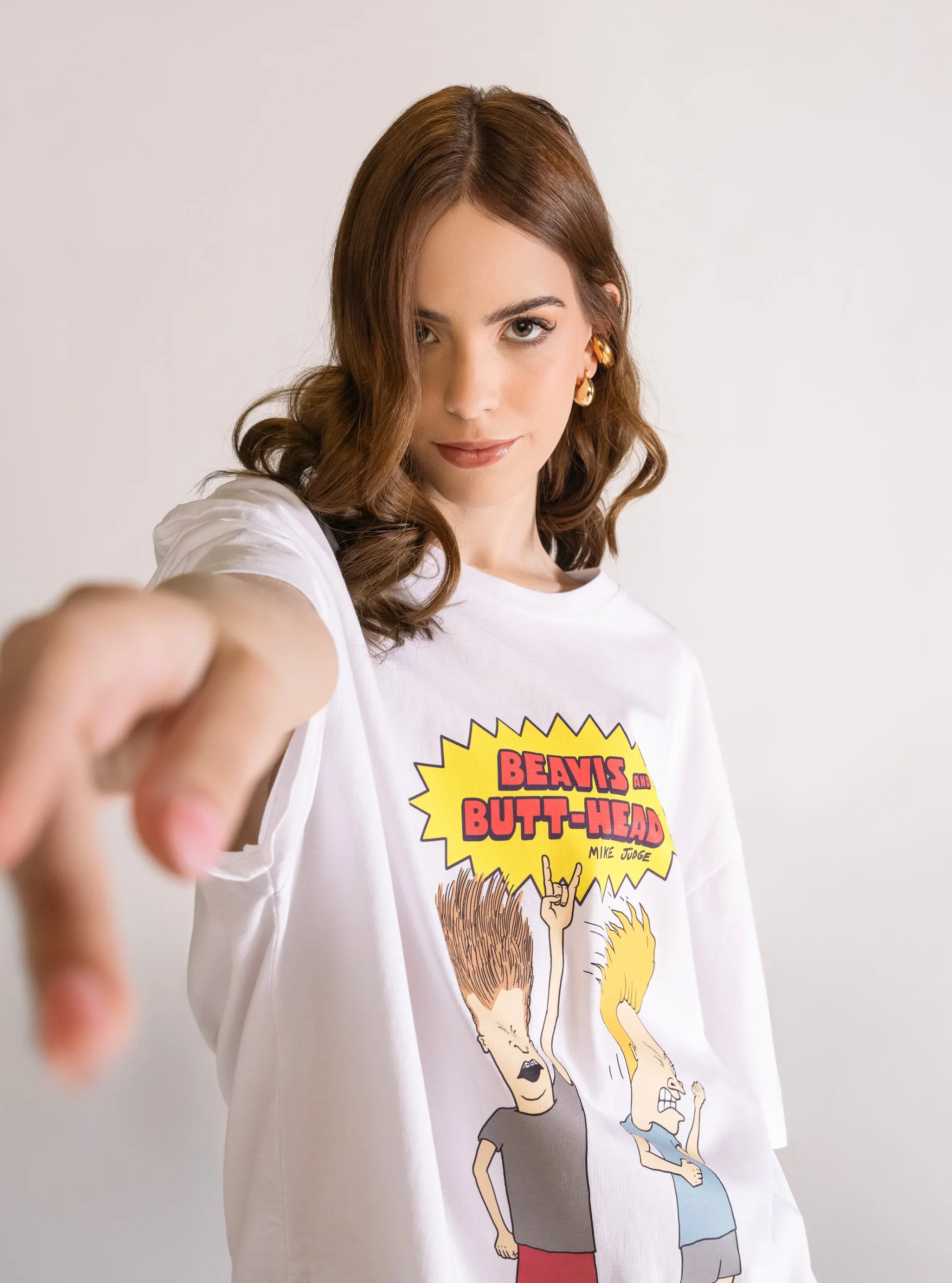 Beavis & Butt-head, Drop Shoulder Playera, Blanco - Imagen 4