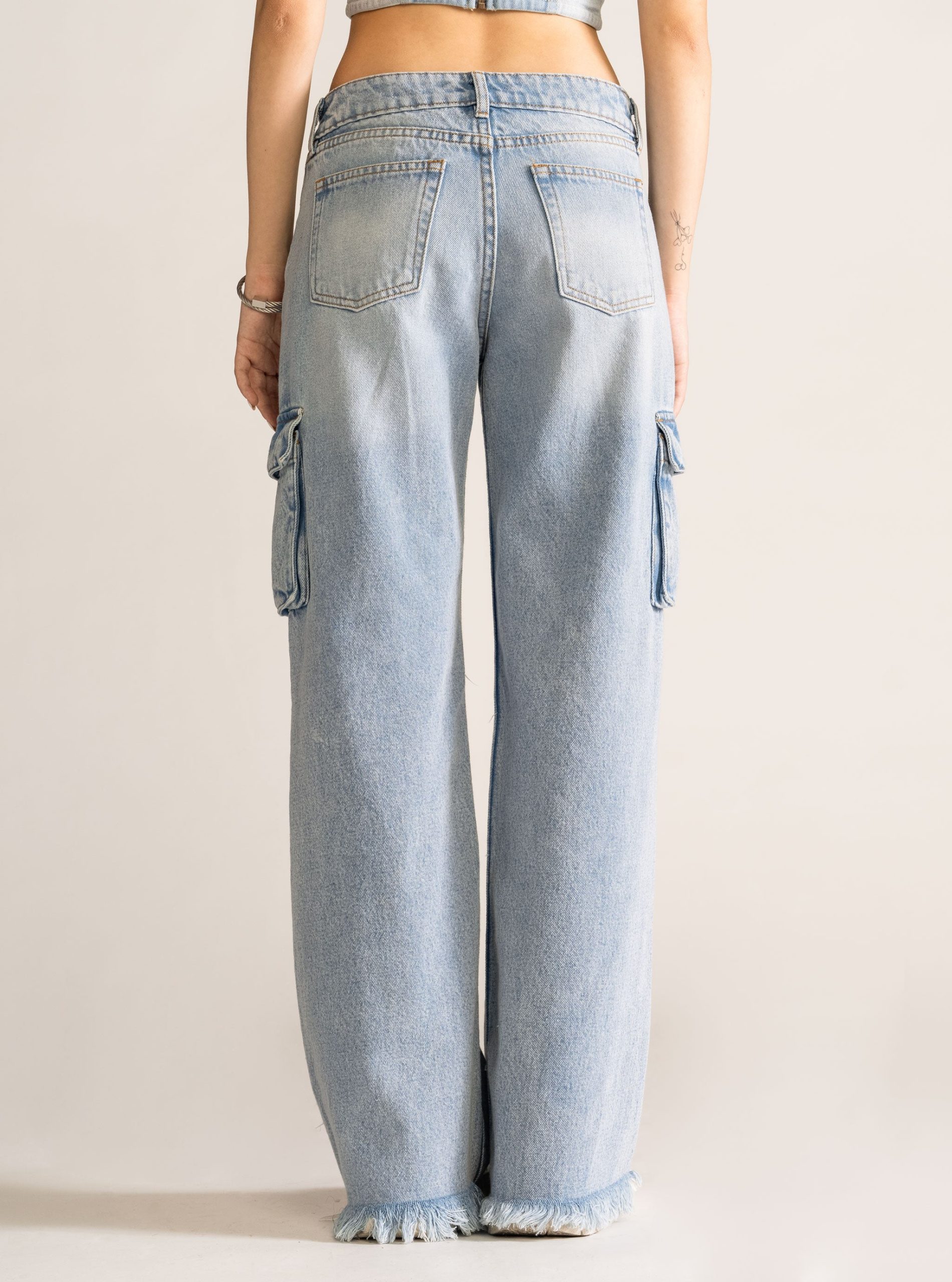Hands On Me Cargo Jeans, Celeste - Imagen 5
