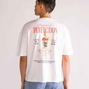 Perfection in a Pour Drop Crop T-Shirt, Blanco