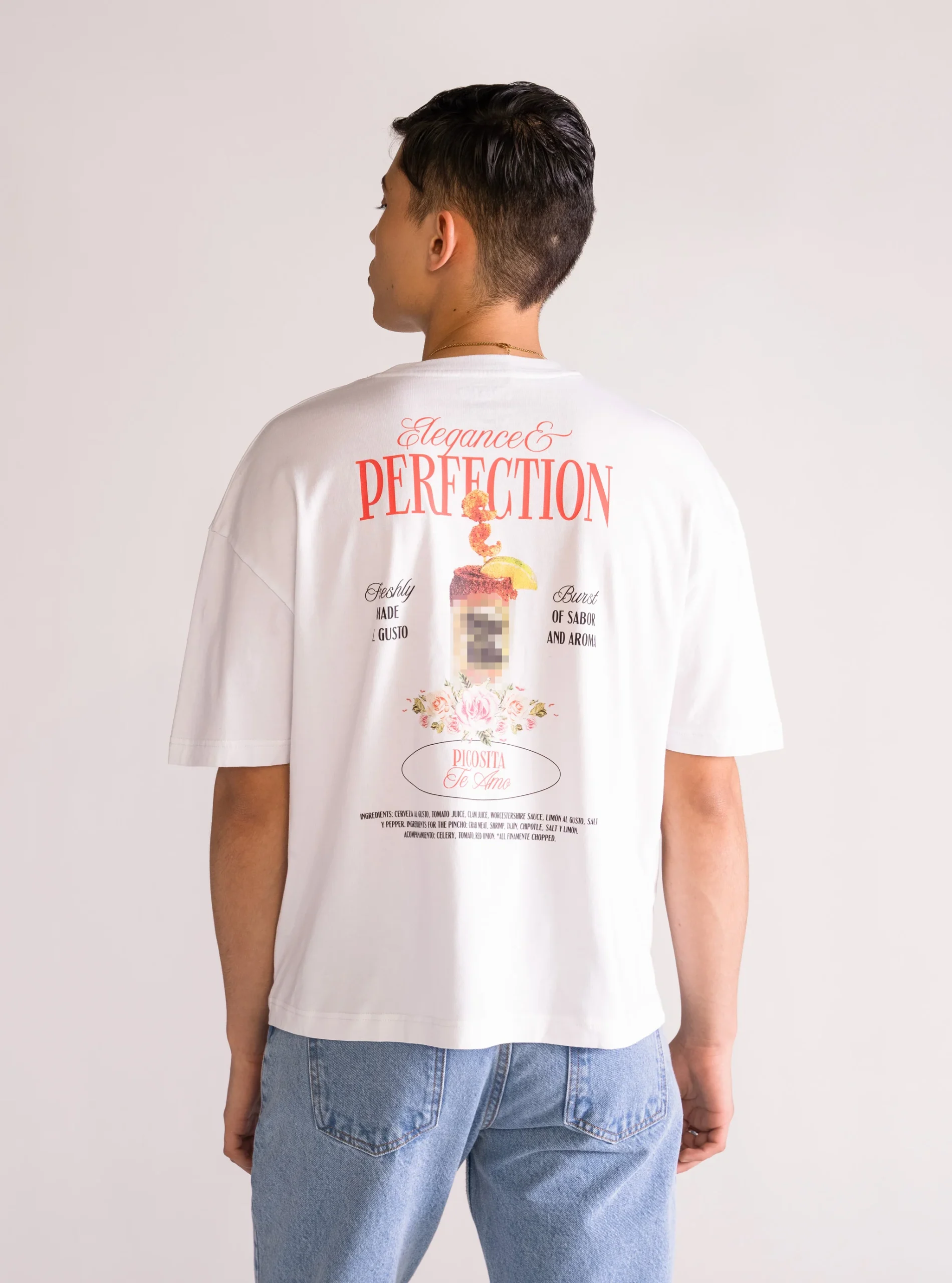 Perfection in a Pour Drop Crop T-Shirt, Blanco