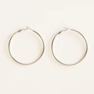 Plated Circle Hoop Earrings, Plateado