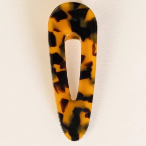 Marble Acrylic Hairpin Clip, Café Claro