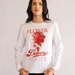 Flower Delivery Playera, Blanco