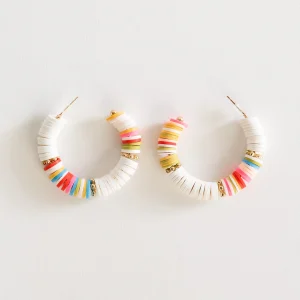Baby Back Hoops Earrings, Blanco