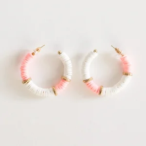 Baby Back Hoops Earrings, Rosado Pastel
