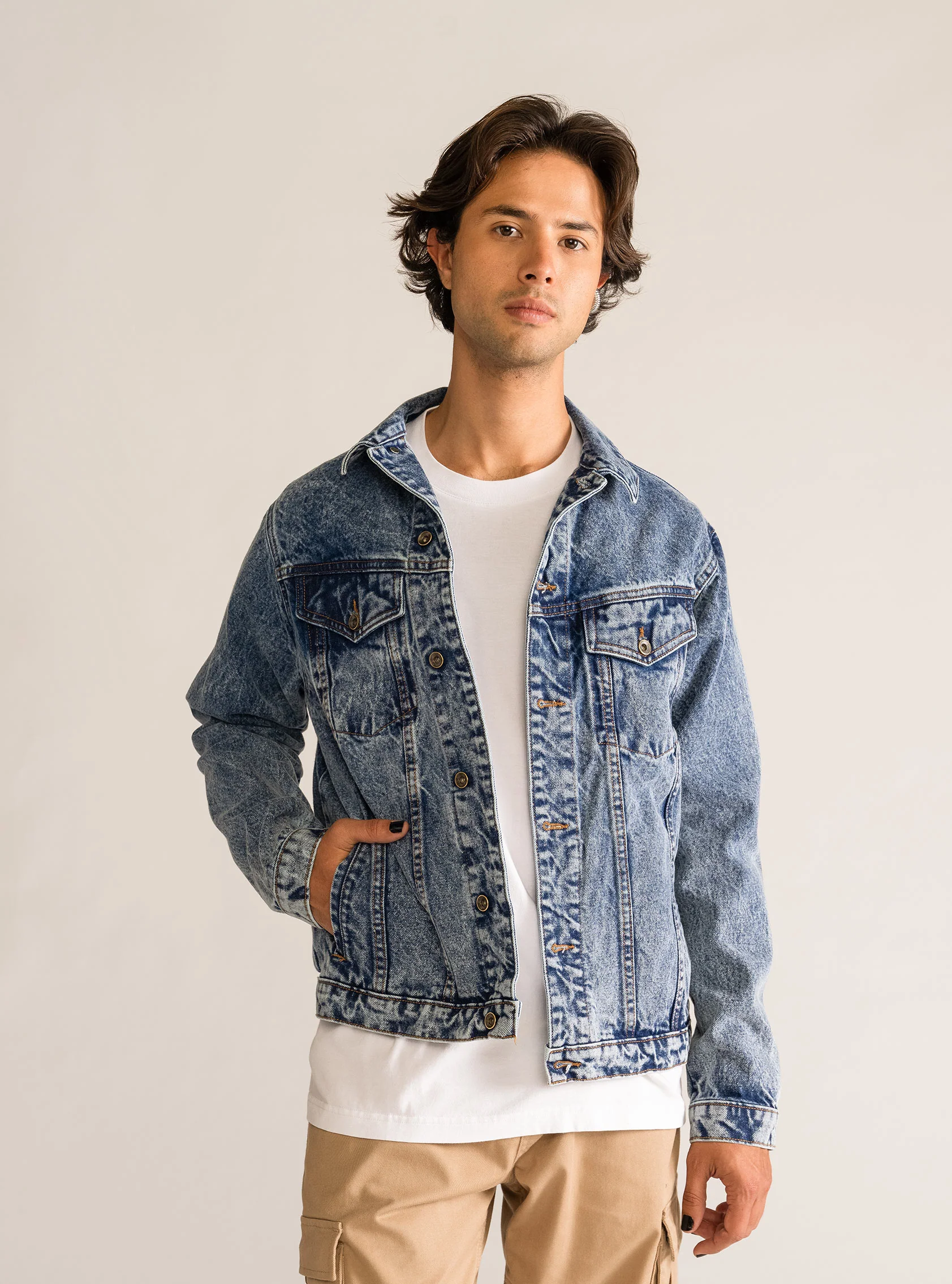 Classic Denim Jacket, Azul Obscuro