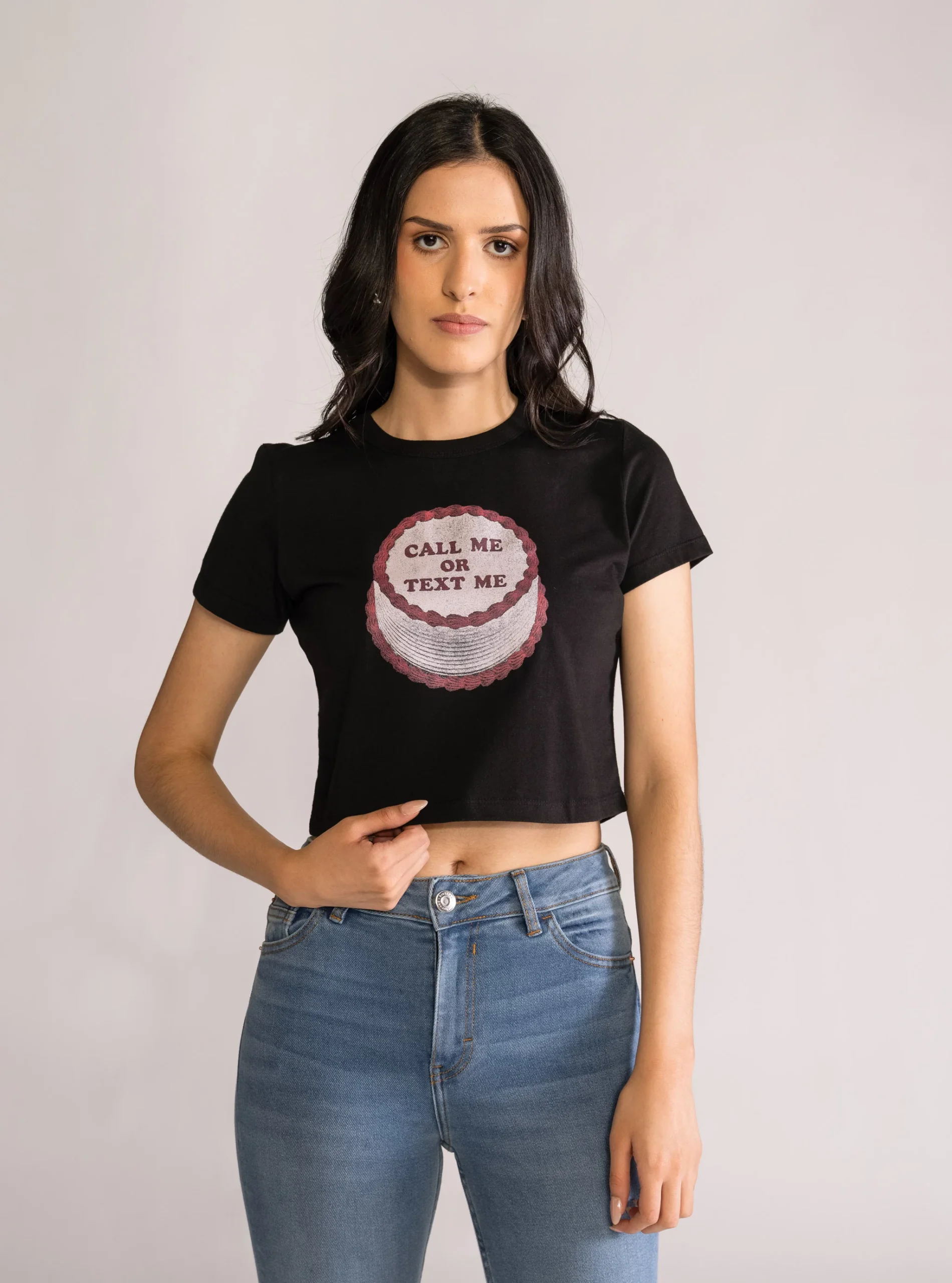 Sweet Text Baby Playera, Negro