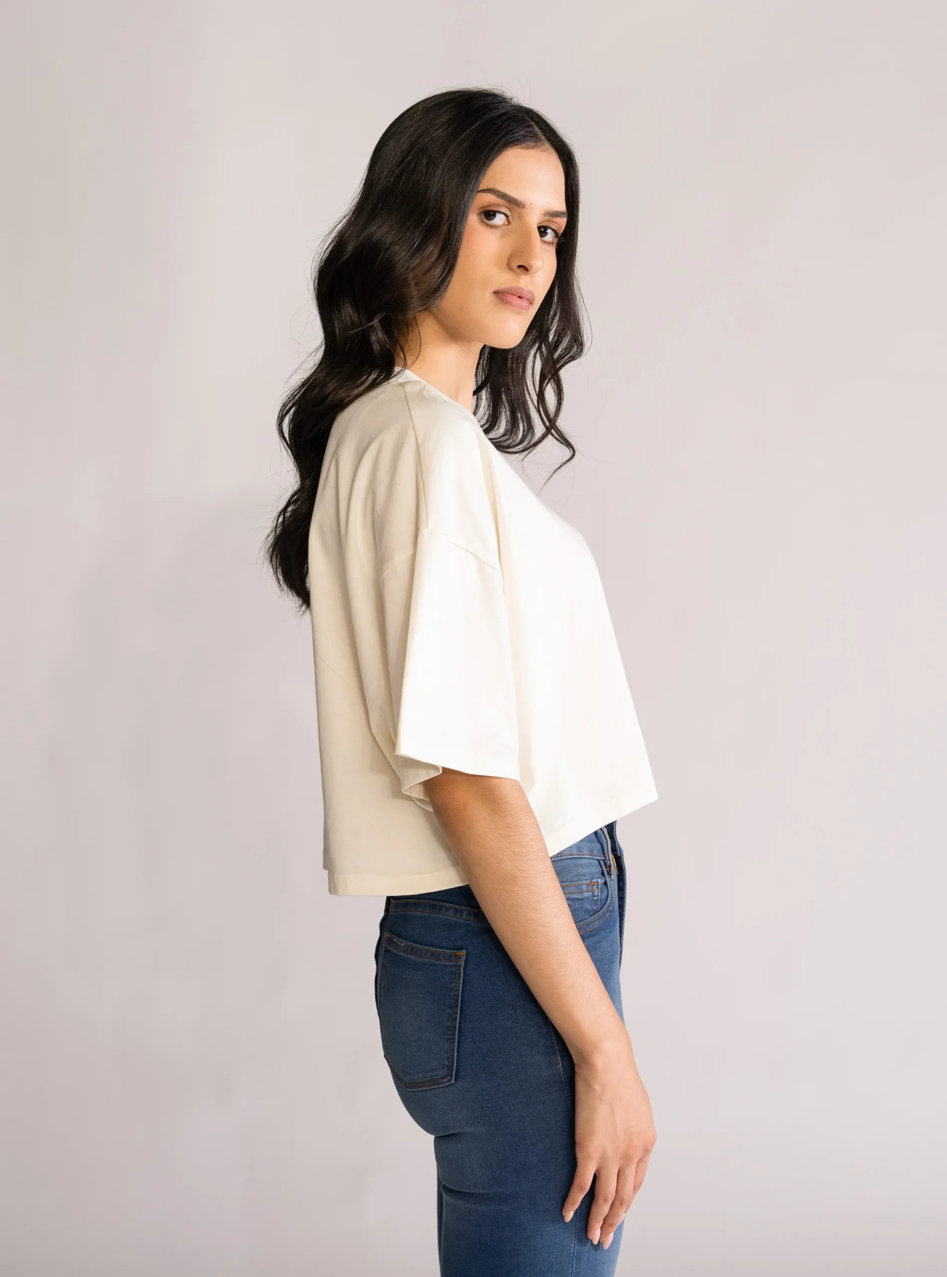 Balance Cropped Playera, Crema - Imagen 4