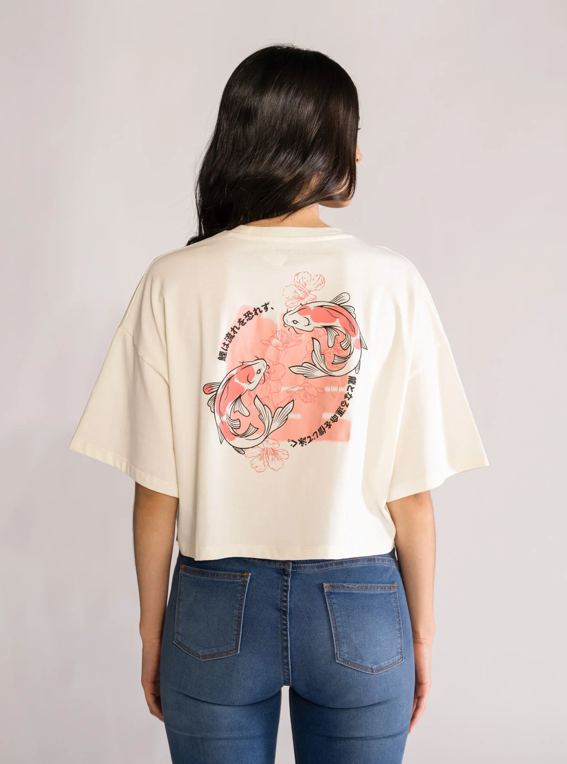 Balance Cropped Playera, Crema