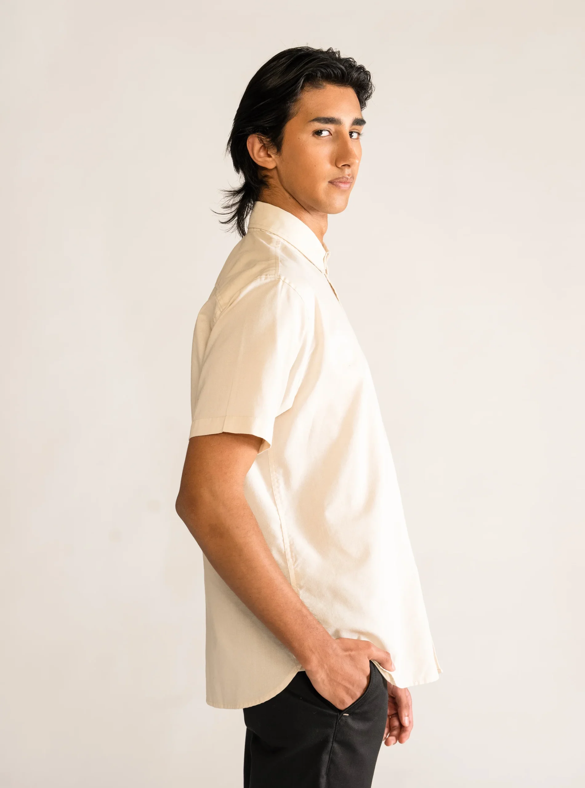 Harmony Button-Up Shirt, Beige - Imagen 3