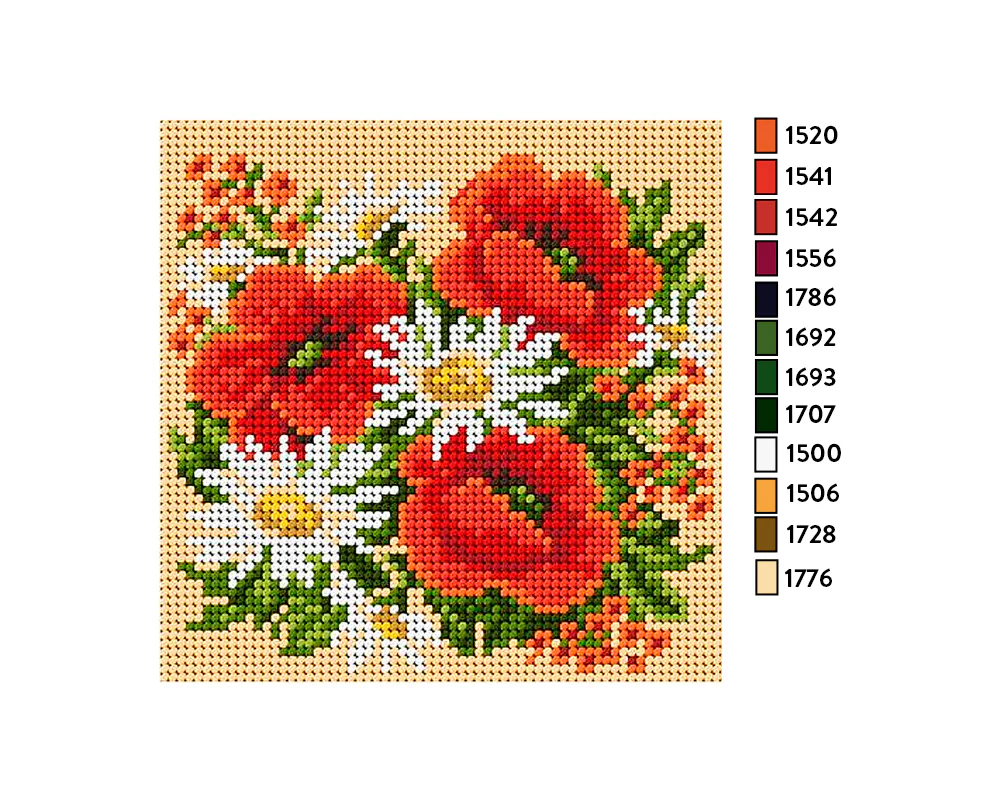 Kit de Esterilla para Bordar Flores 15x15 Ariadna - Imagen 3