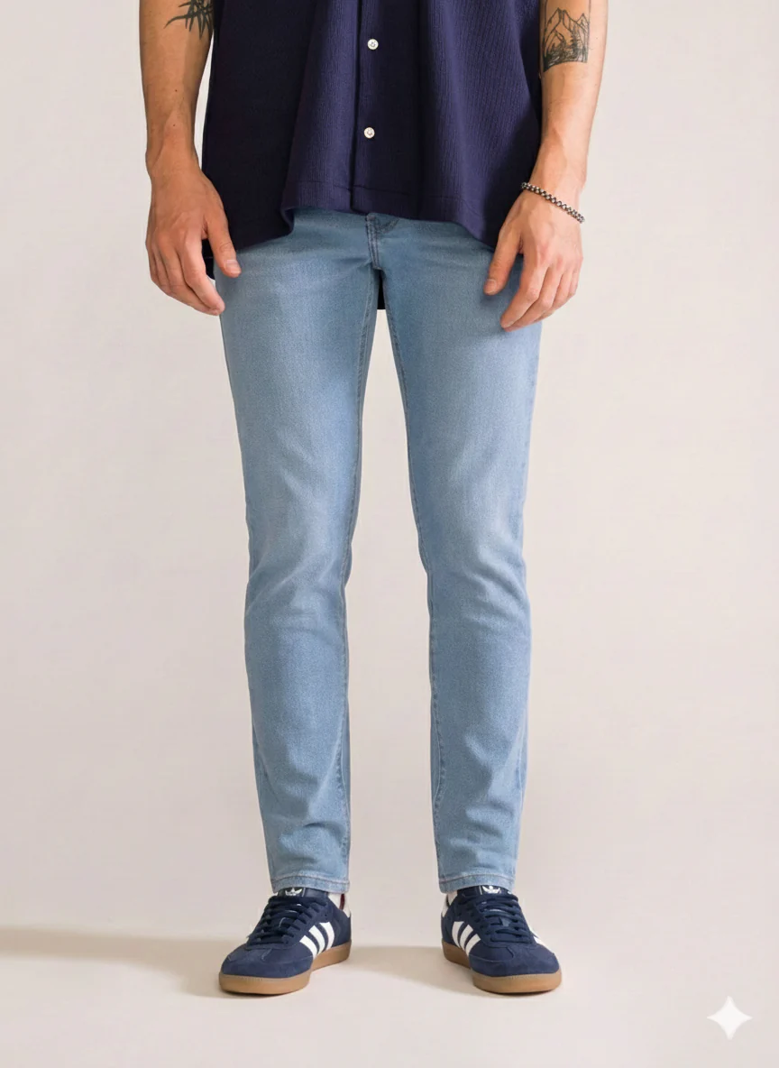 Basic Skinny Jeans, Celeste