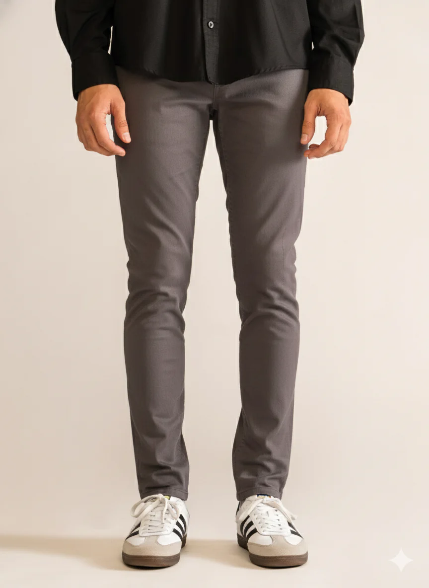 Classic Skinny Pants, Gris Obscuro