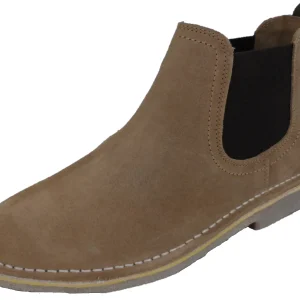 Hush Puppies Mens Sand Real Suede Chelsea Desert Boots