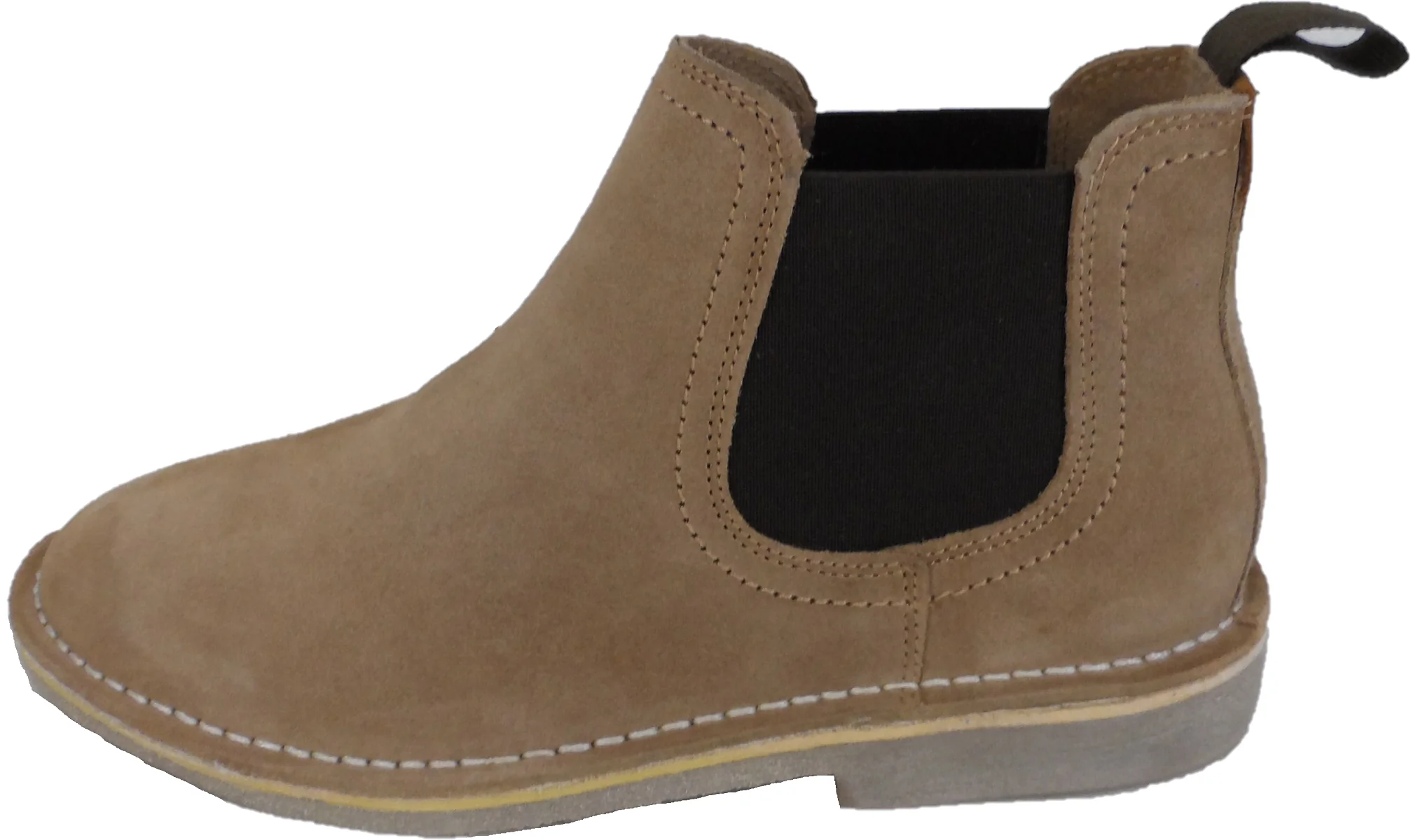 Hush Puppies Mens Sand Real Suede Chelsea Desert Boots - Imagen 3