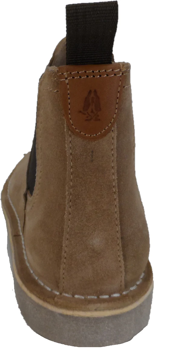 Hush Puppies Mens Sand Real Suede Chelsea Desert Boots - Imagen 4