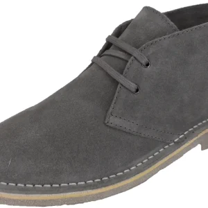 Hush Puppies Mens Grey 2 Eyelet Real Suede Desert Boots