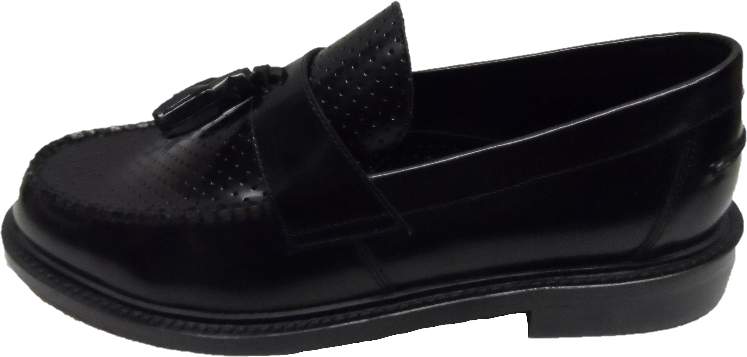 Ikon Original Black Quad Punch Retro,Ska,Northern Soul Tassel Loafers - Imagen 3