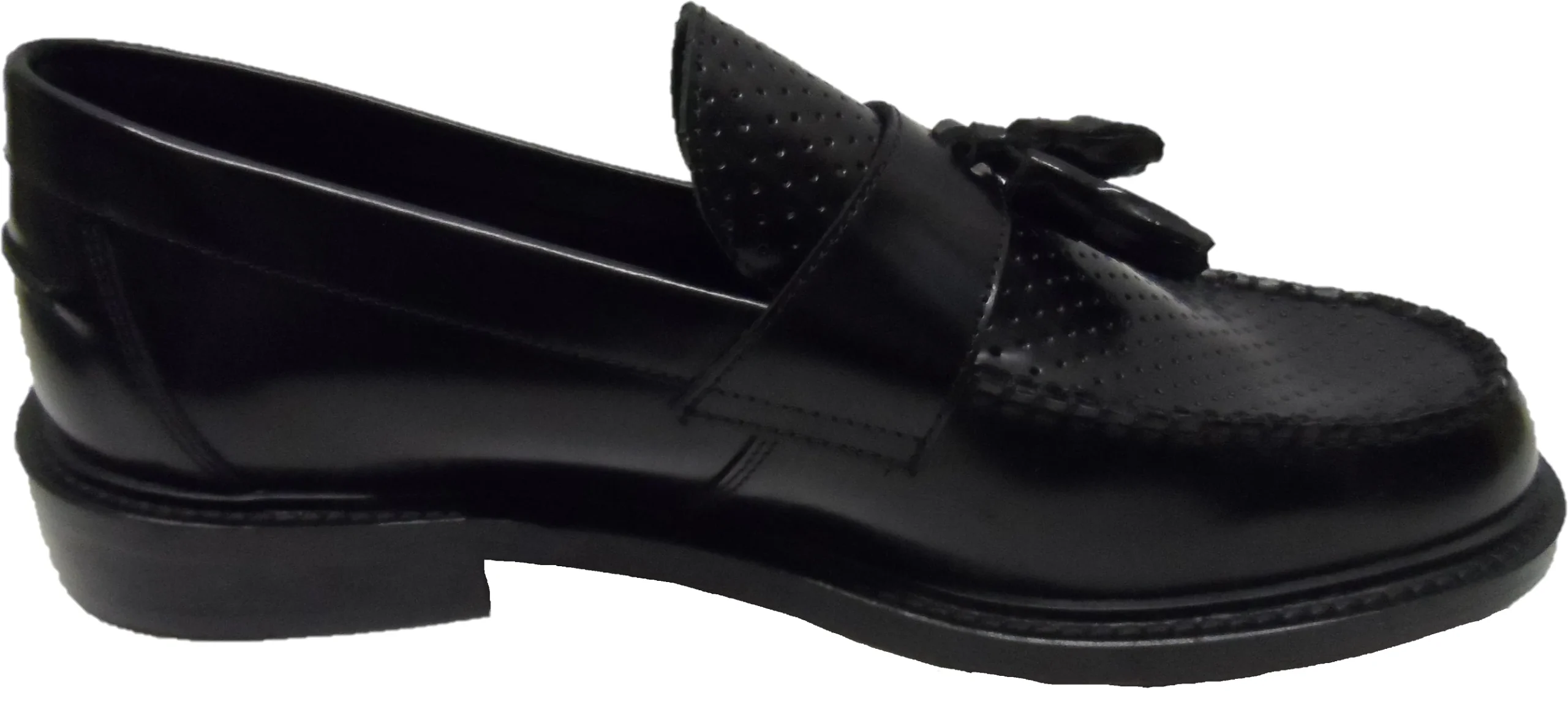 Ikon Original Black Quad Punch Retro,Ska,Northern Soul Tassel Loafers - Imagen 6