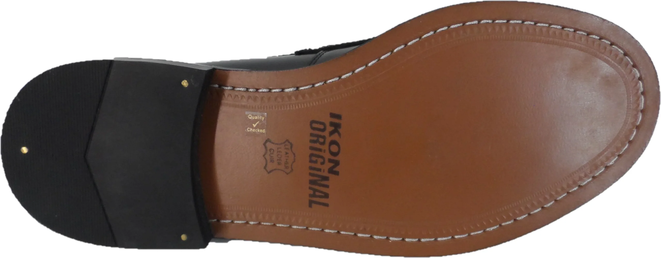 Ikon Original Black Quad Punch Retro,Ska,Northern Soul Tassel Loafers - Imagen 7