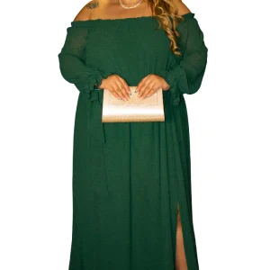 Vestido largo plus mujer sofisticado