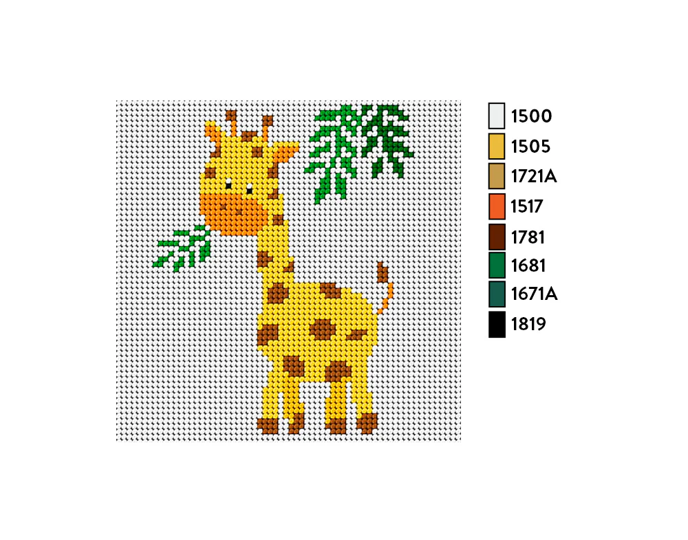Kit de Esterilla para Bordar Jirafa 15x15 Ariadna - Imagen 3