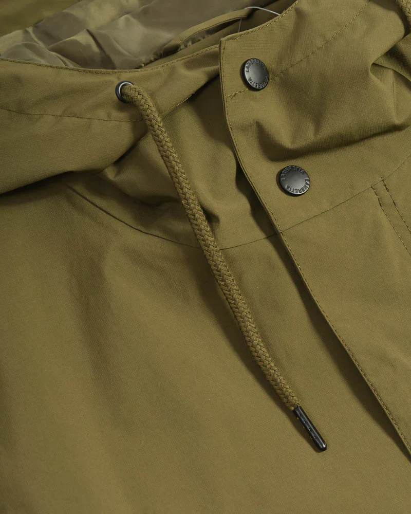 Lambretta Mens Khaki Green Ripstop Waterproof Parka - Imagen 7