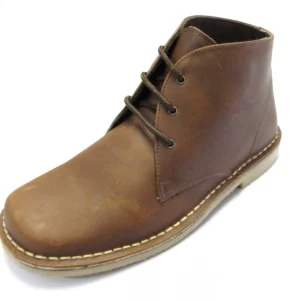 Roamers Brown Waxy Leather 3 Eyelet Retro Mod Style Real Desert Boots