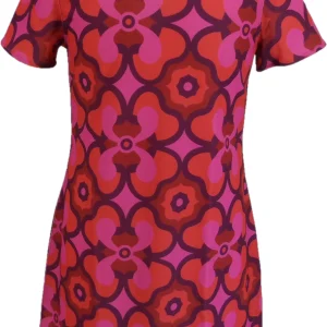 LHM Ladies 60s Retro Mod Vintage Pink Mini Dress