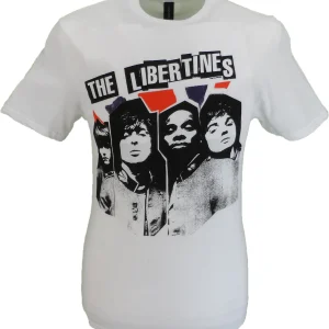 Mens White Official The Libertines RIP Flag Xerox T Shirt