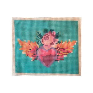 Esterilla Corazón Llamas Grande 50x60 I. Jullian