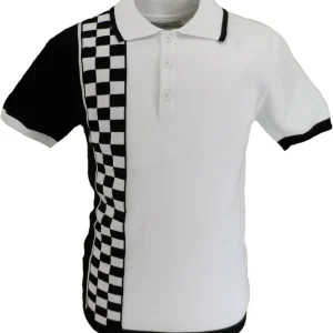 Madcap England Mens Maytal Mod Ska Check Stripe Polo