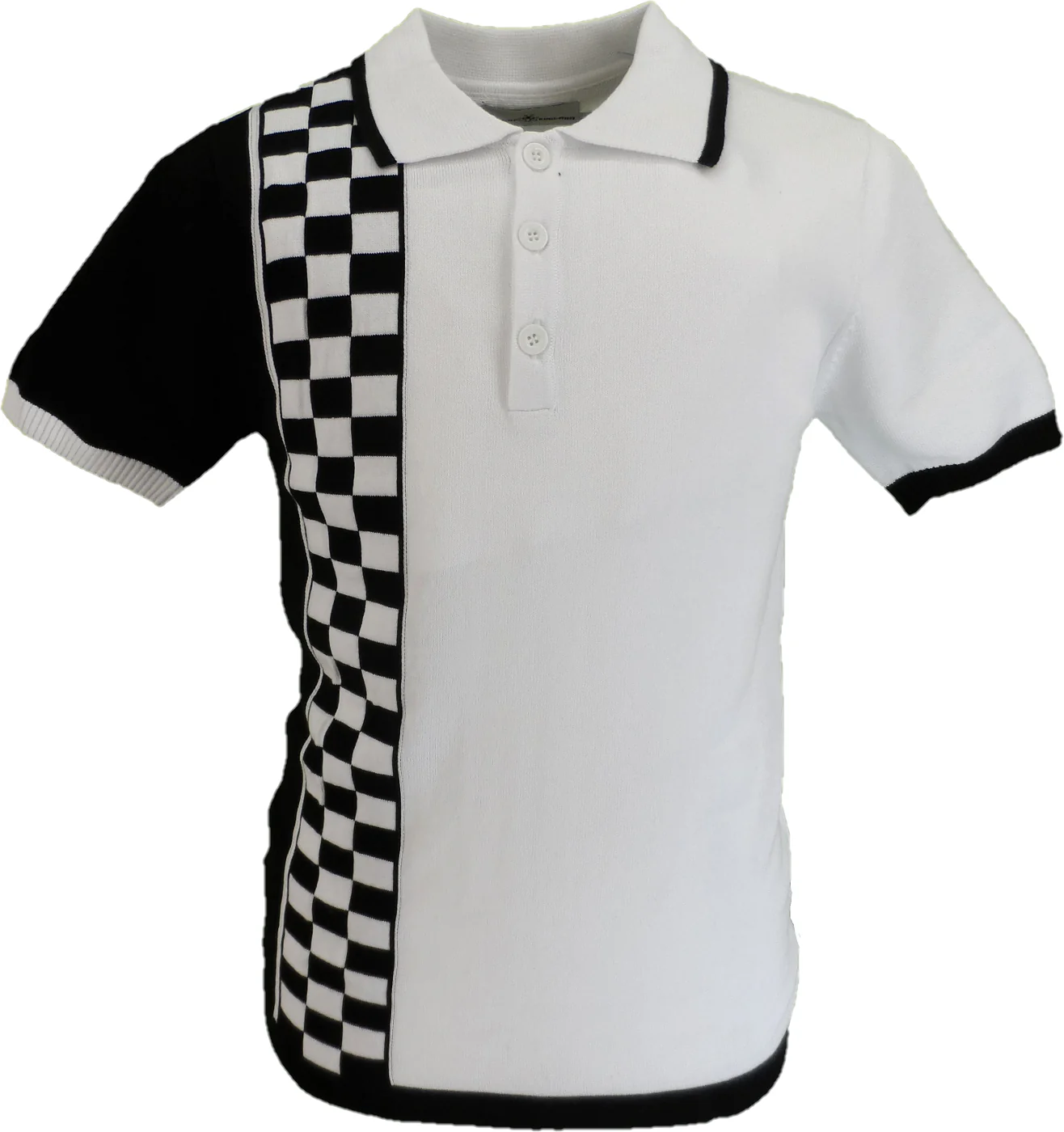 Madcap England Mens Maytal Mod Ska Check Stripe Polo