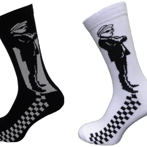 Mens 2 Pair Pack Multi Pack Ska Man 2 Tone Retro Socks