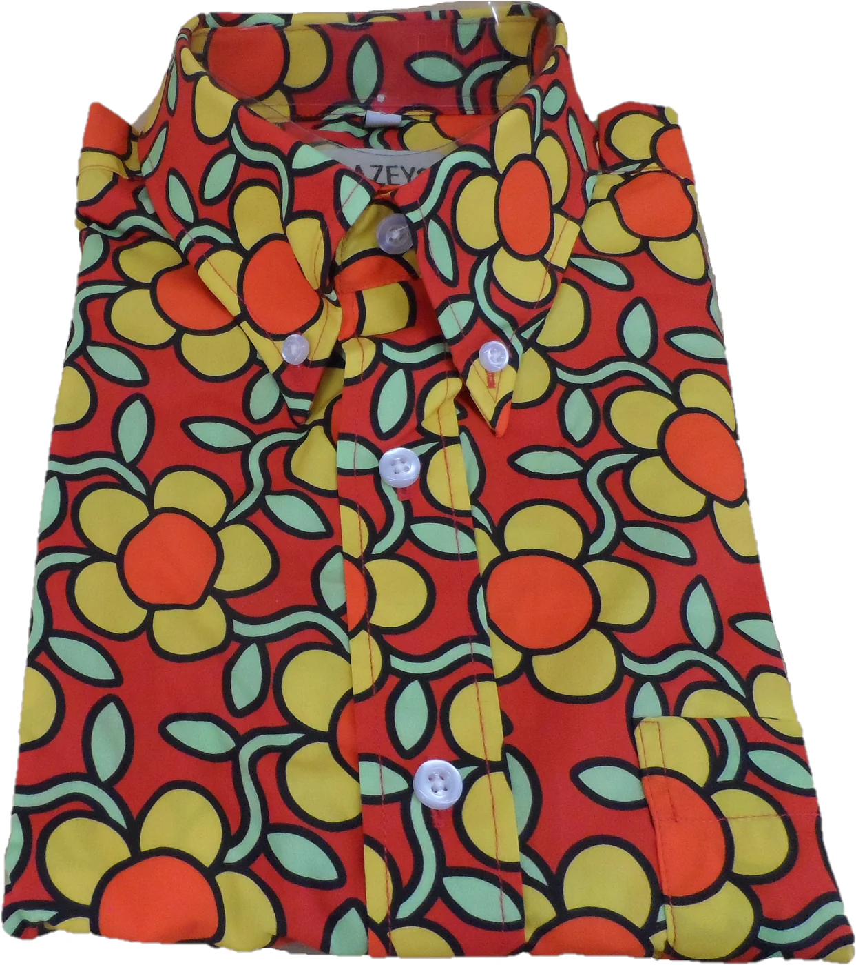 Mens 70S Psychedelic Multi Floral Shirt - Imagen 4