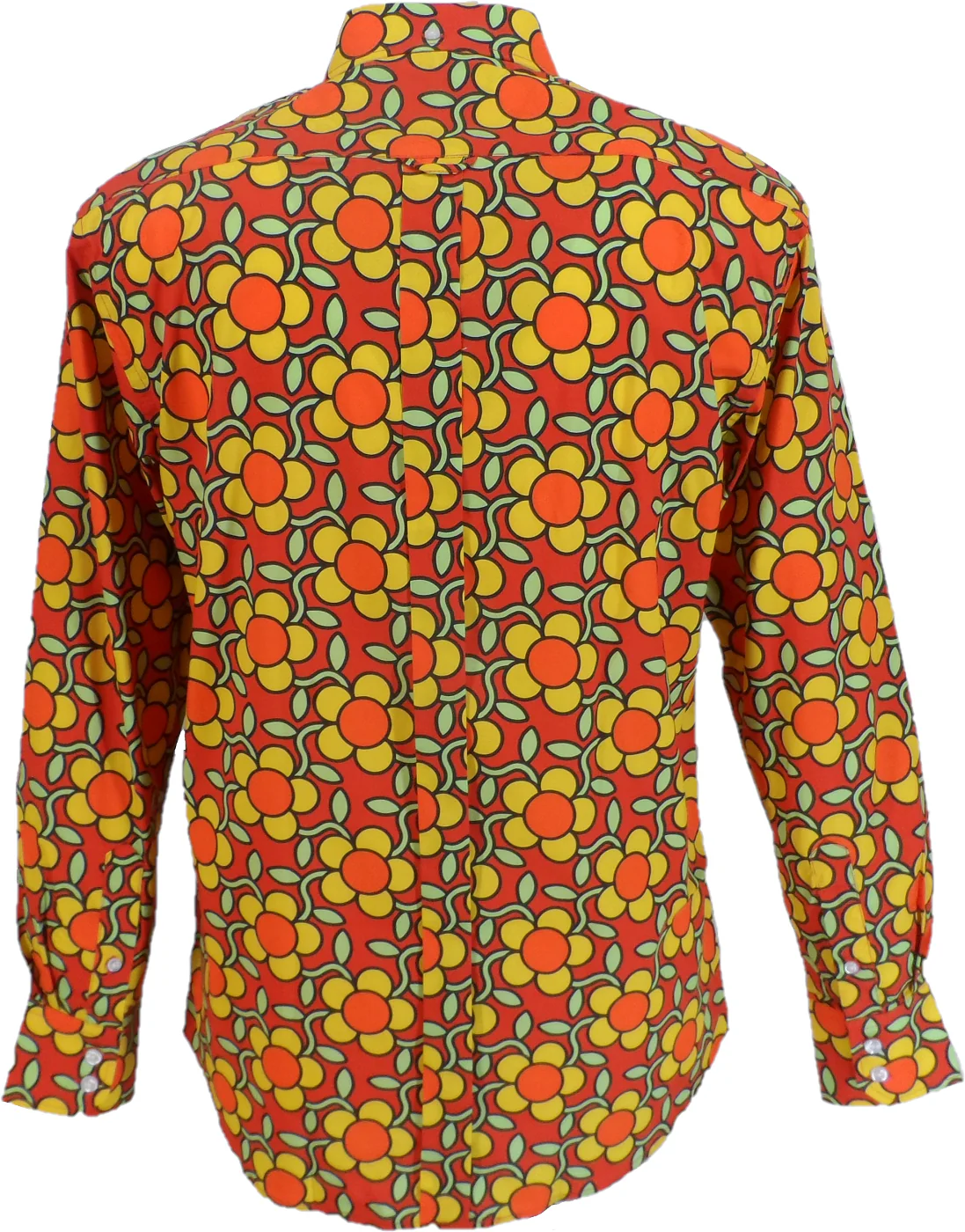 Mens 70S Psychedelic Multi Floral Shirt - Imagen 3