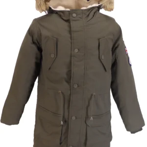 Mens Khaki Fishtail Fully Sherpa Lined Parka Coat