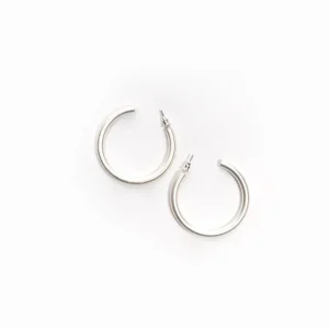 Bold Hoop Earrings, Plateado
