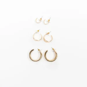 Goldie 3 Pack Earrings, Dorado