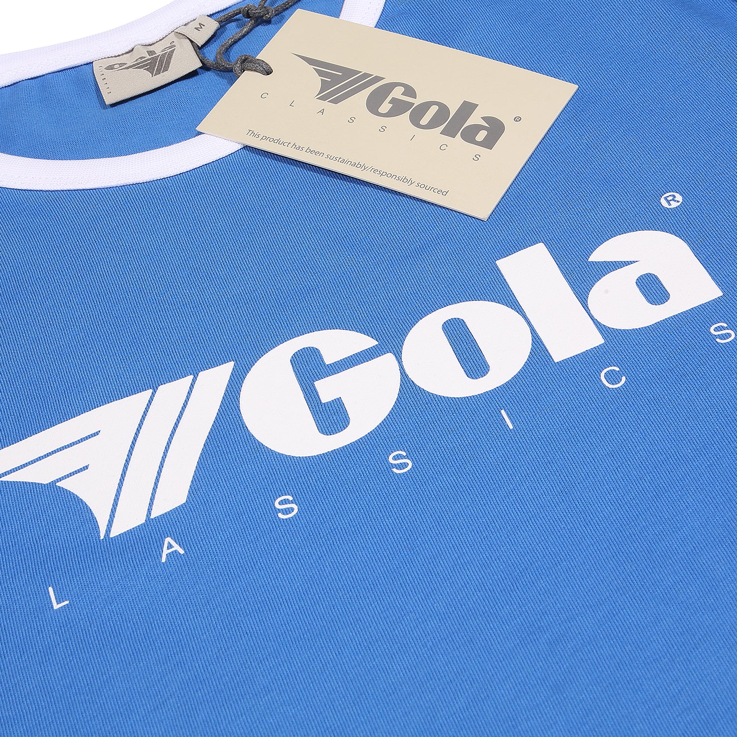 Gola Mens Blue/White Retro Ringer T Shirt - Imagen 3