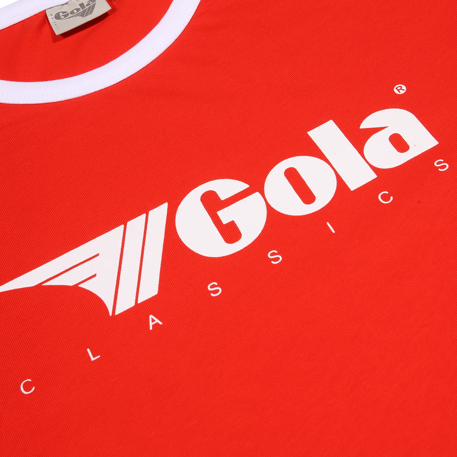 Gola Mens Red/White Retro Ringer T Shirt - Imagen 4