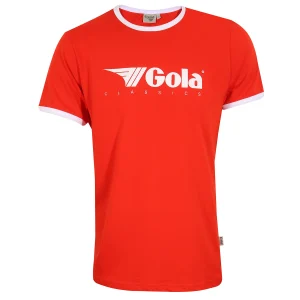 Gola Mens Red/White Retro Ringer T Shirt